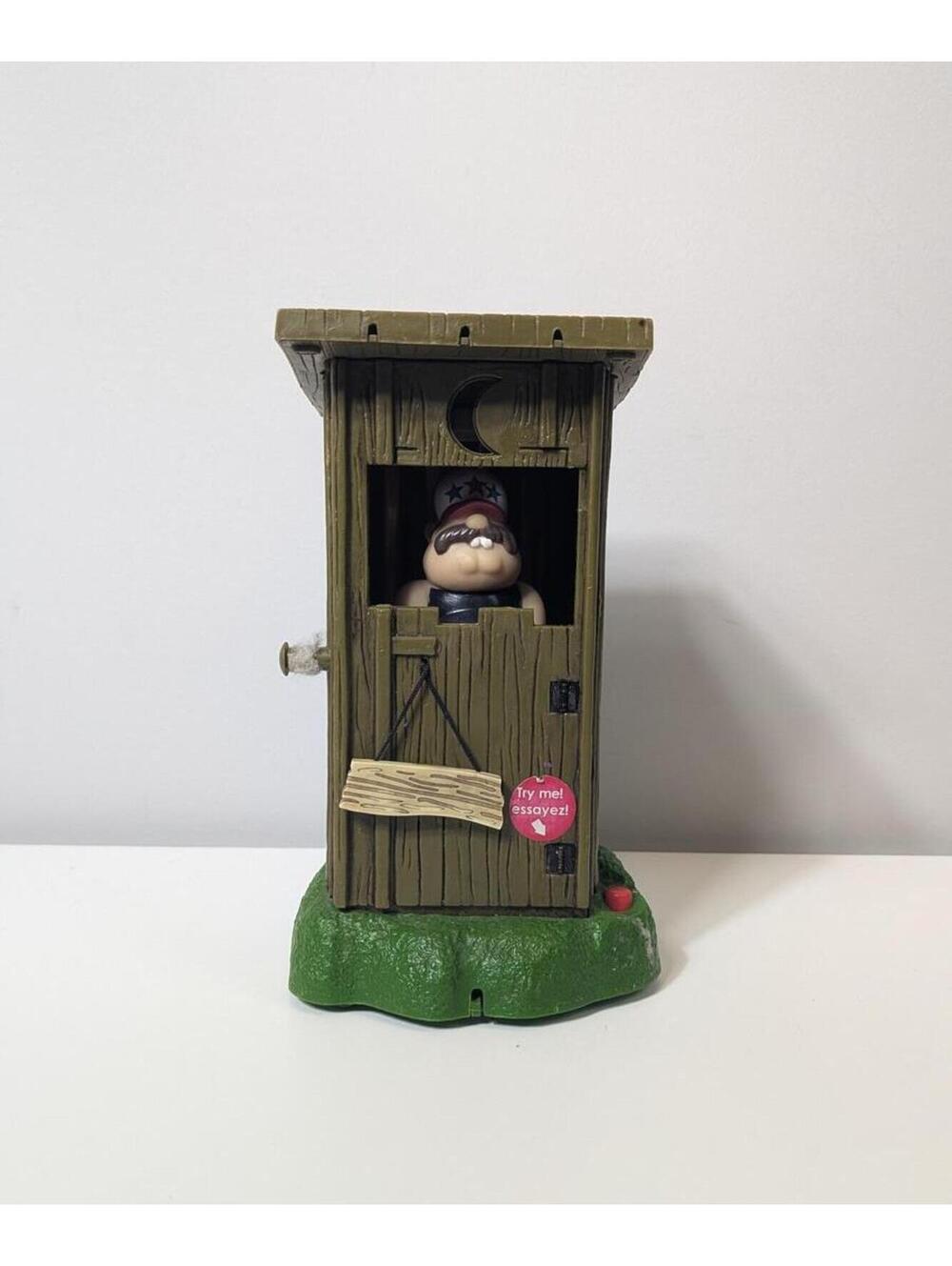 Gemmy Redneck Outhouse Talking Vibrating Bobble Toilet Humor Occupied Gag Gift